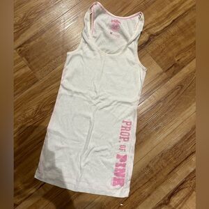 PINK Victoria's Secret White Tank with Pink Logo Print